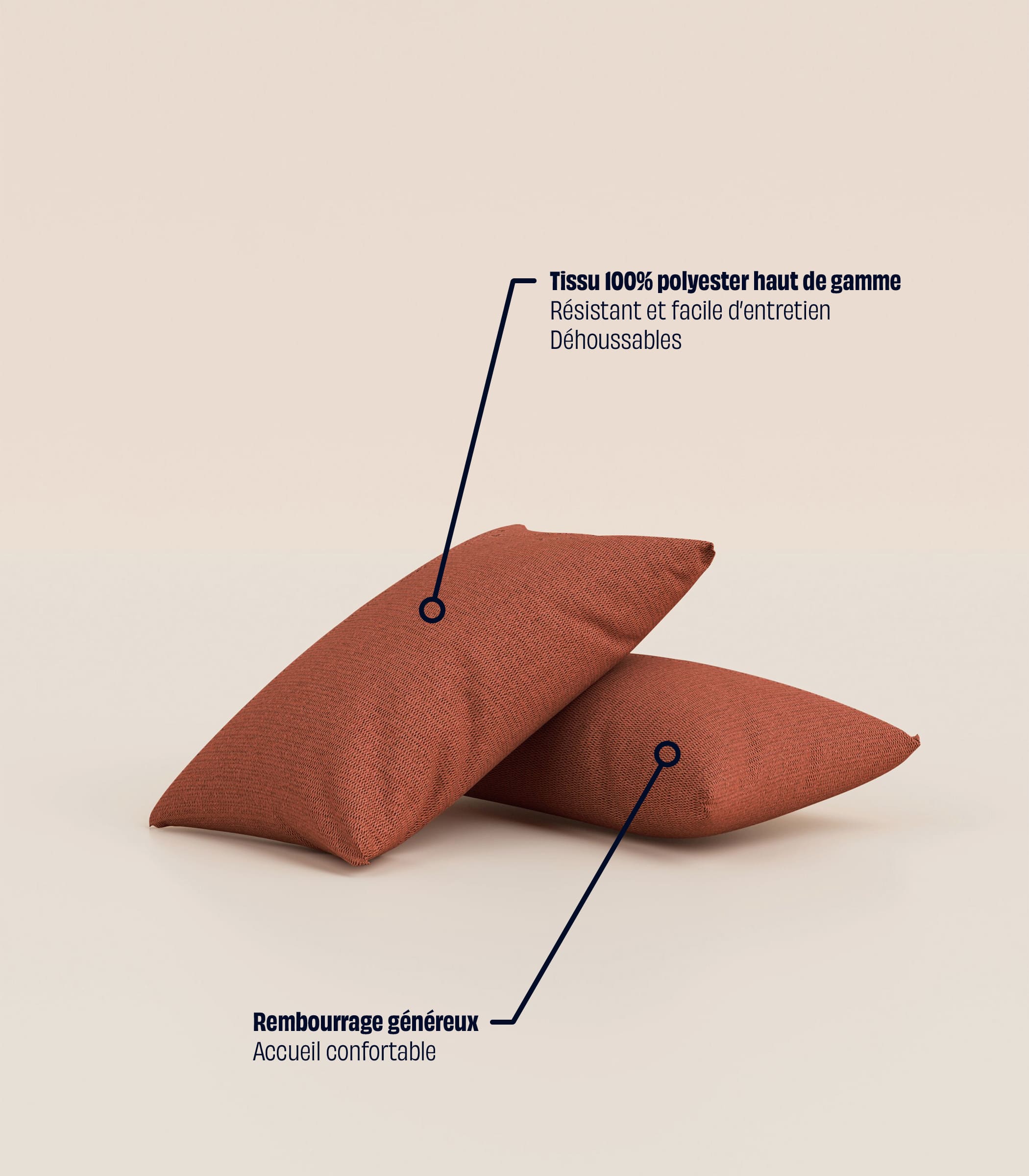 Lot de 2 coussins - Terracotta - Image 3