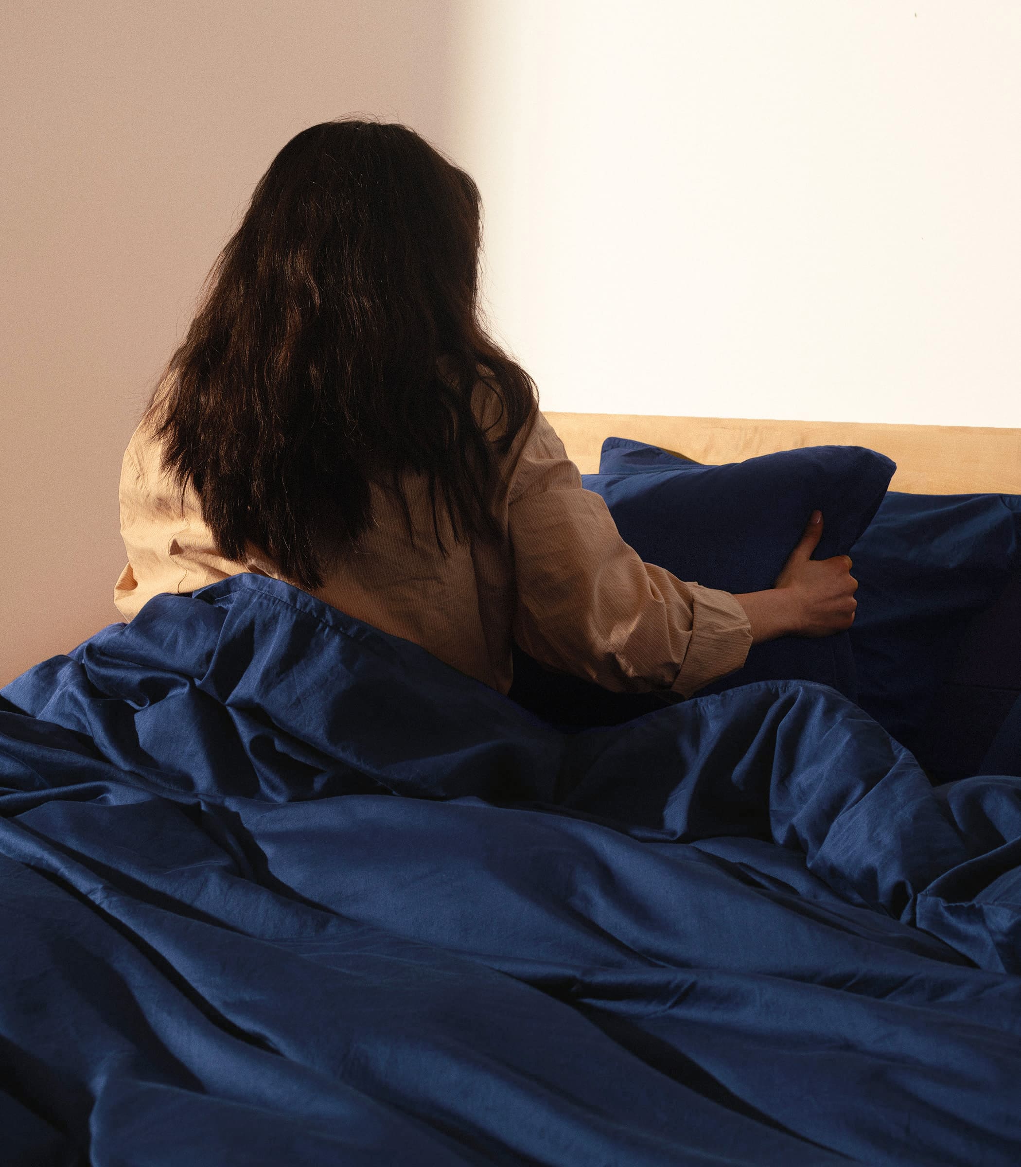 Taies d'oreiller en satin de coton - Bleu meltem - Image 3