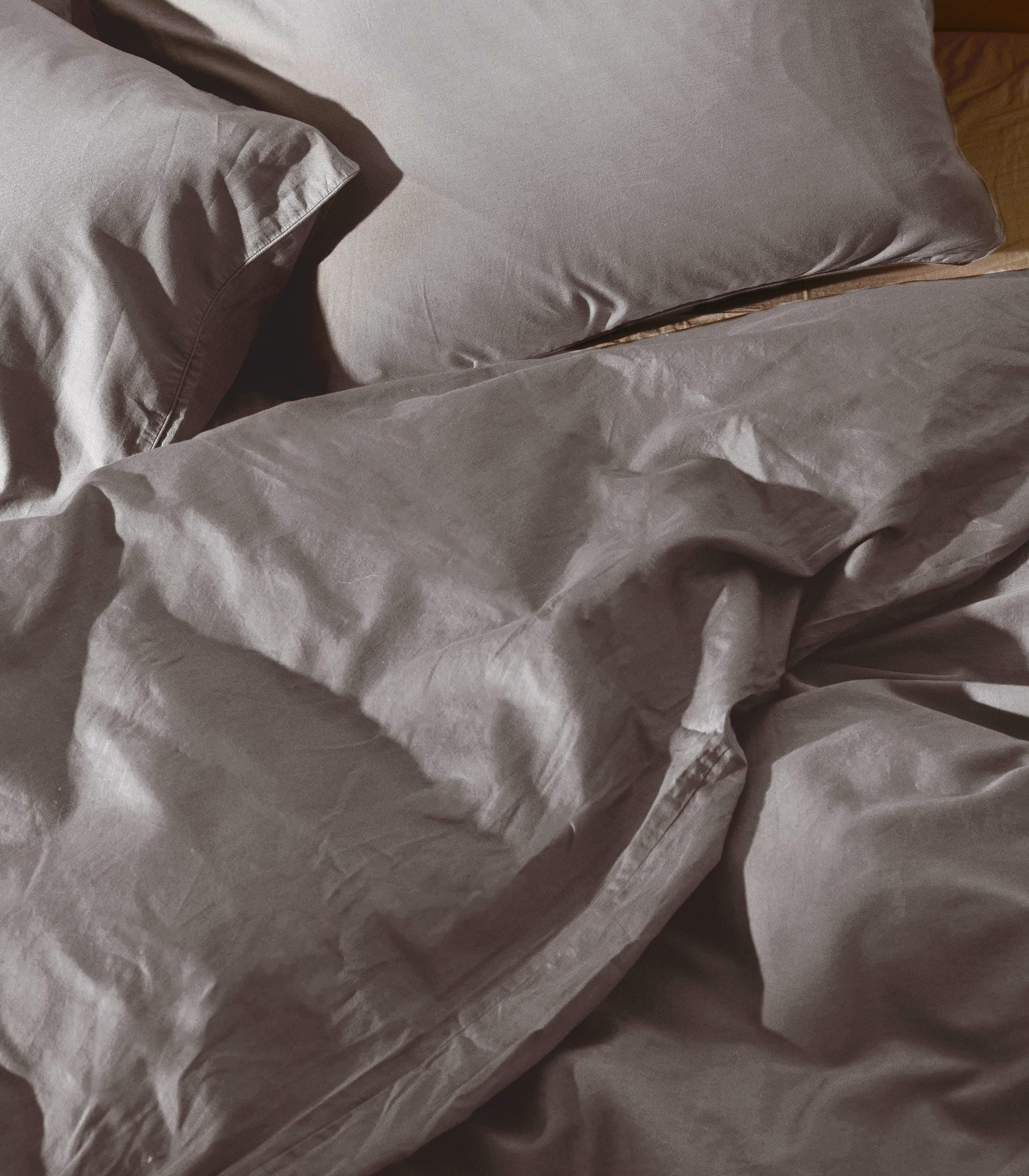 Drap housse en satin de coton - Gris levant - Image 4
