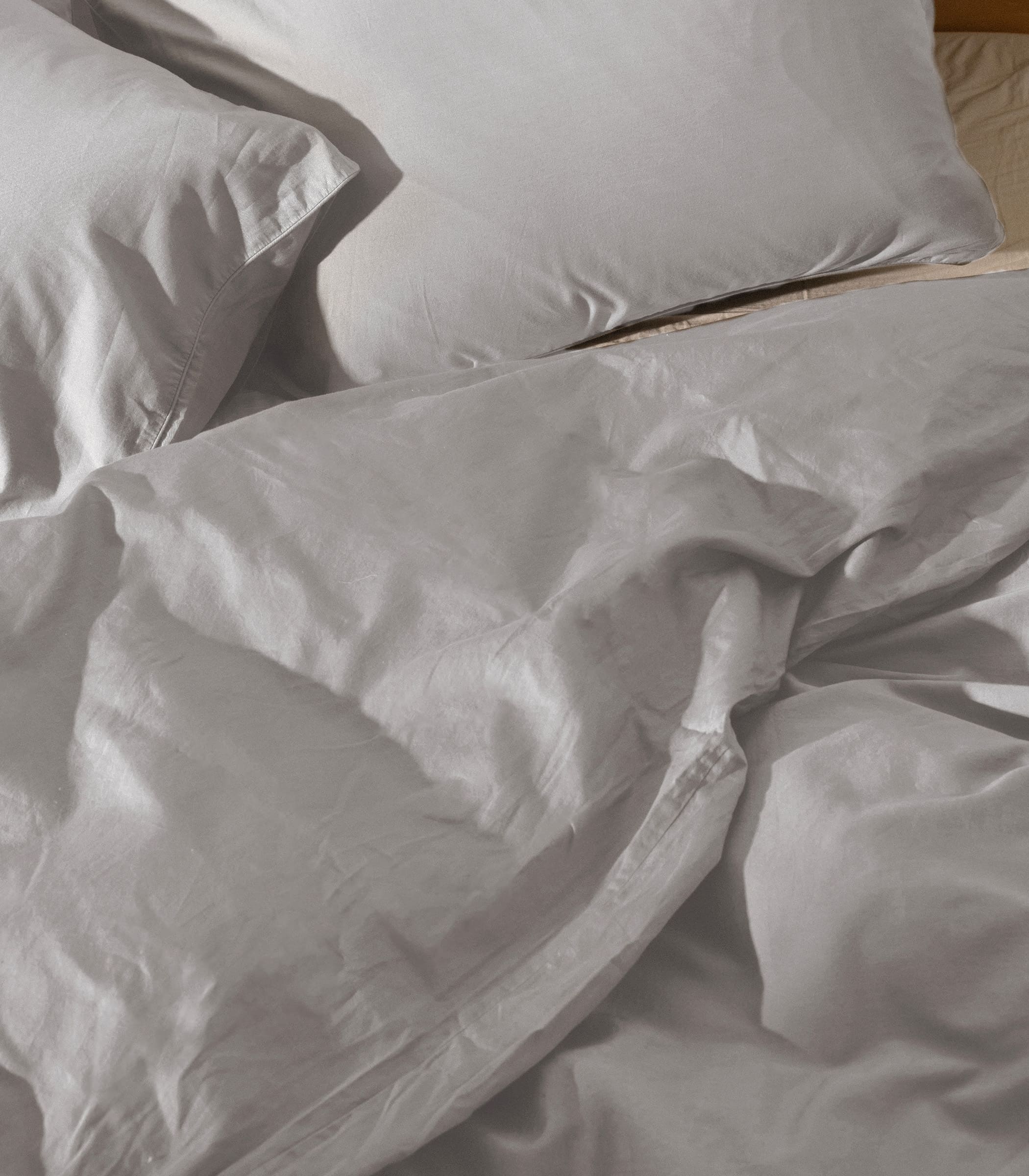 Drap housse en satin de coton - Gris Ecume - Image 5
