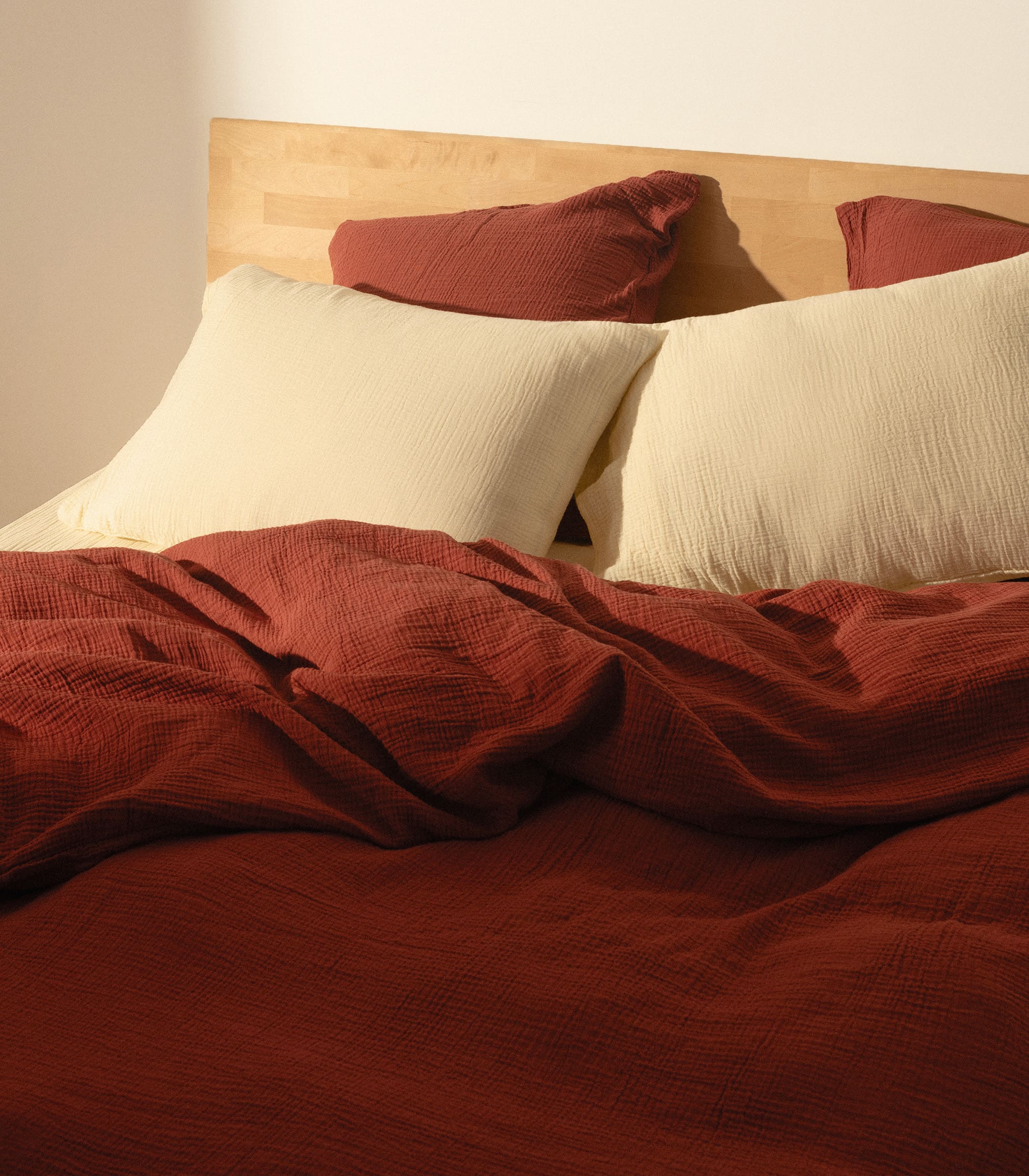 Drap housse en gaze de coton - Orange corail - Image 5
