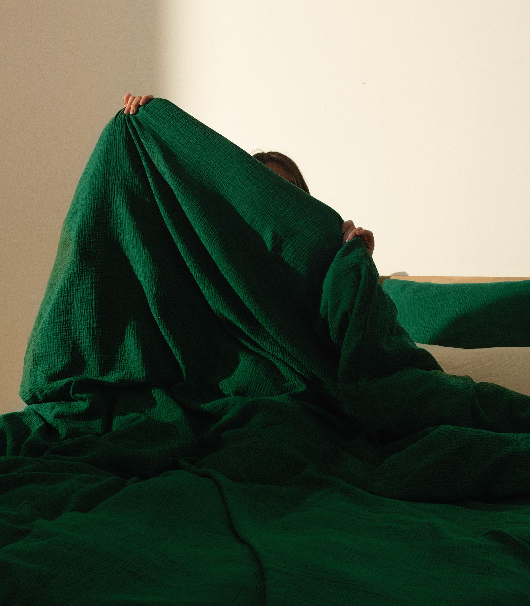 Drap housse en gaze de coton - Vert romarin - Image 4