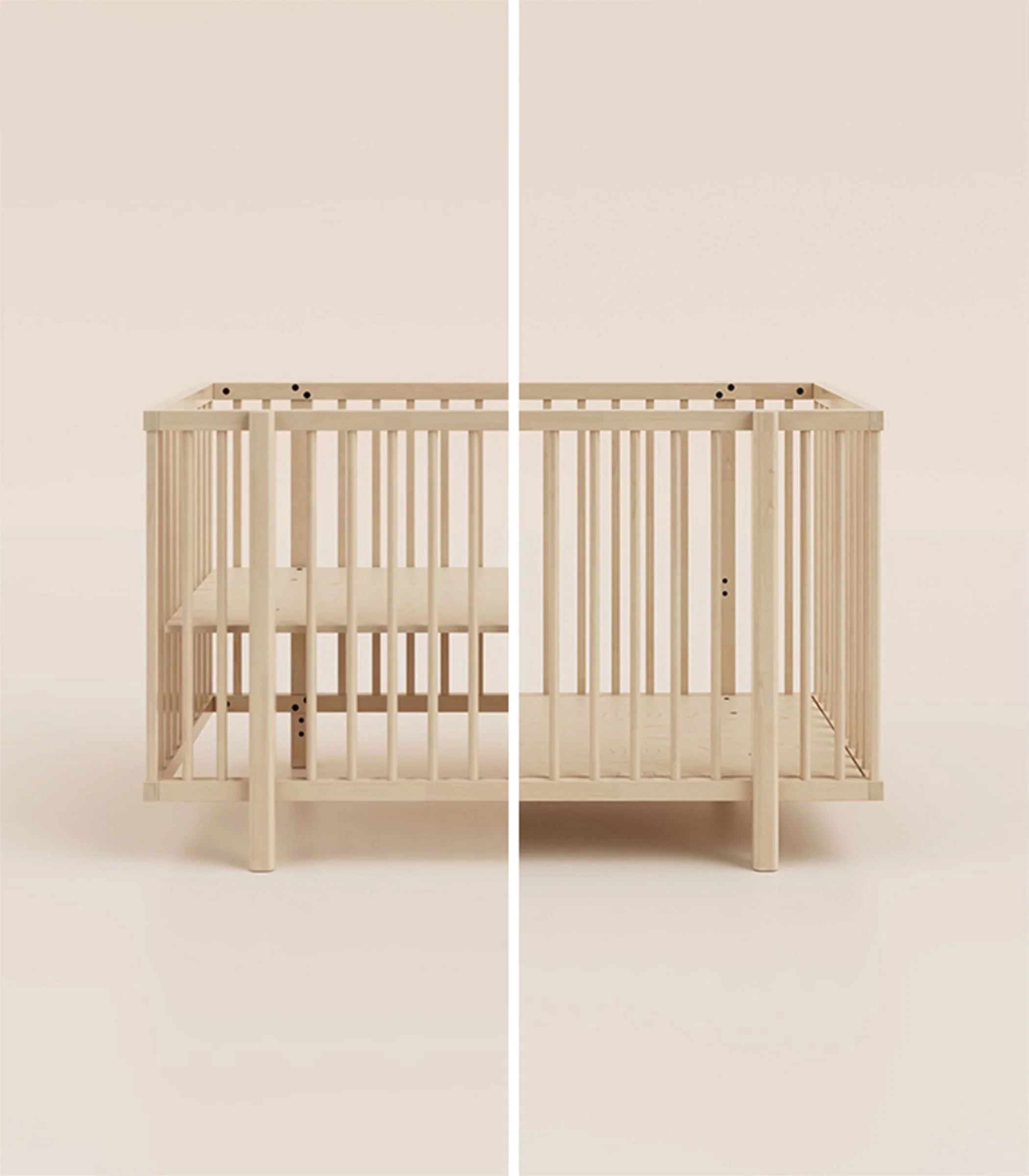 Lit bébé - Bois naturel - Image 3