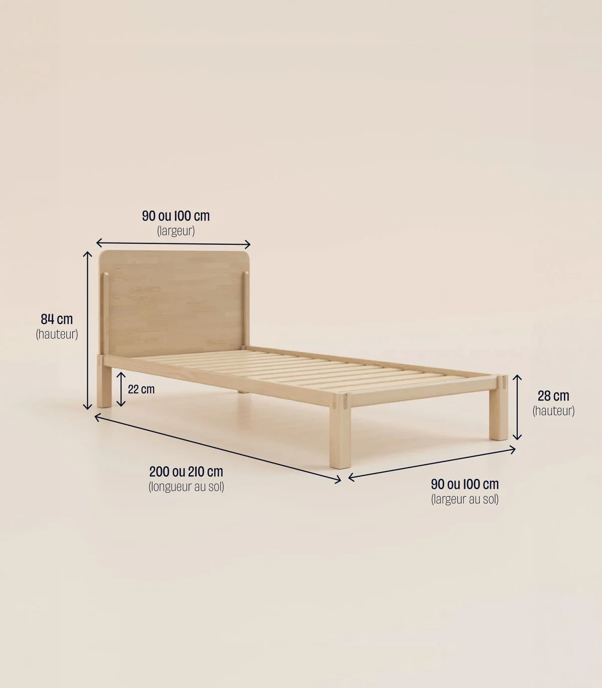 Lit en bois enfant - Gris - Image 6