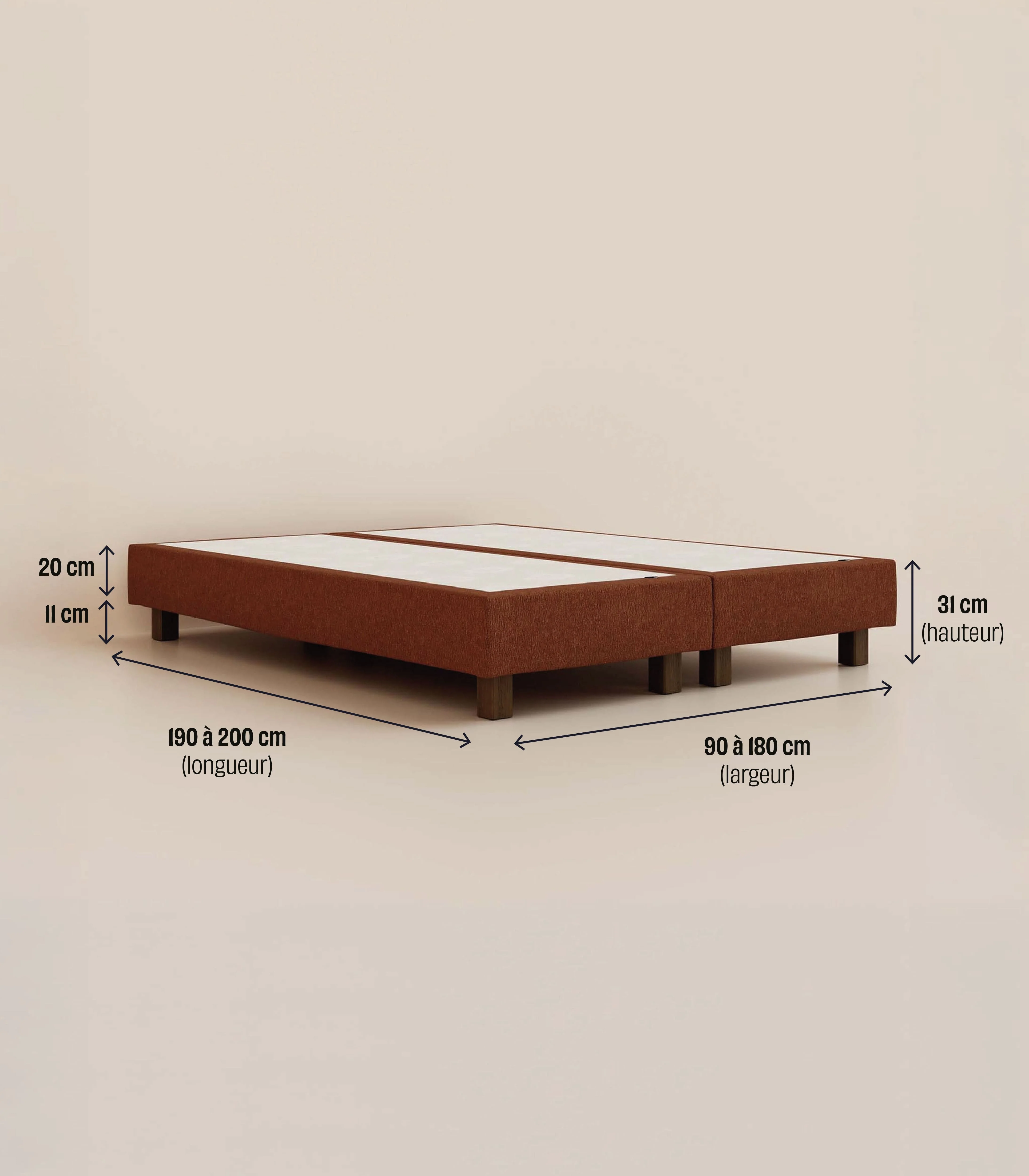 Sommier Boxspring - Acajou velouté - Image 6