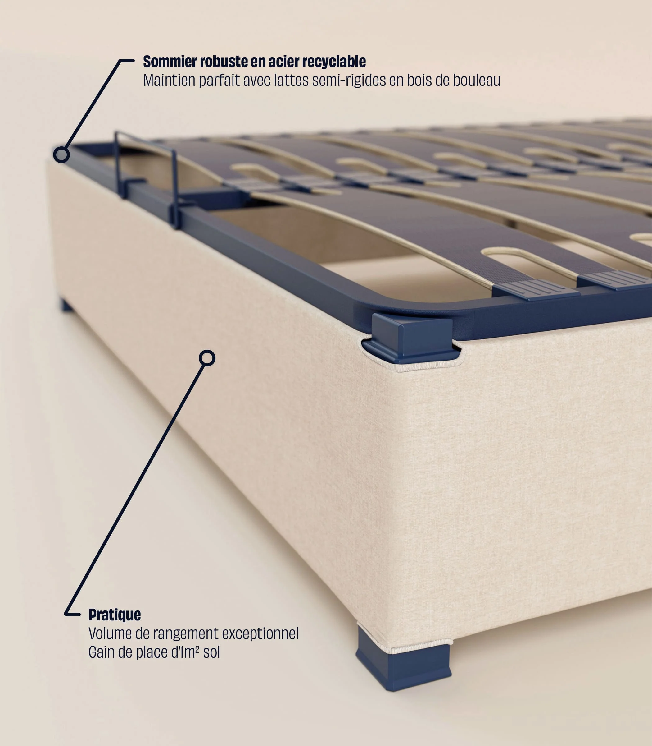 Sommier coffre - Beige - Image 6