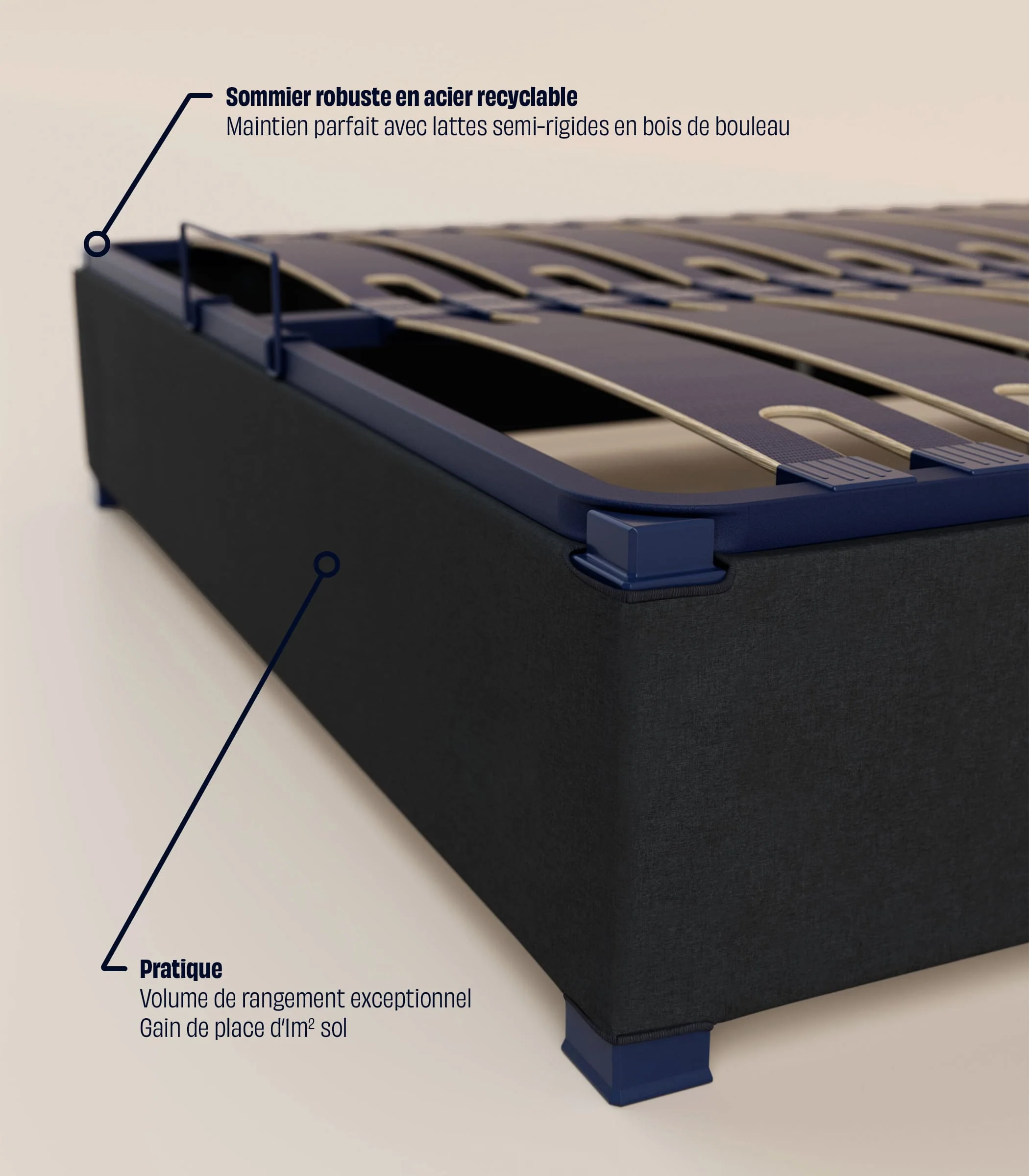 Sommier coffre - Noir Anthracite - Image 6